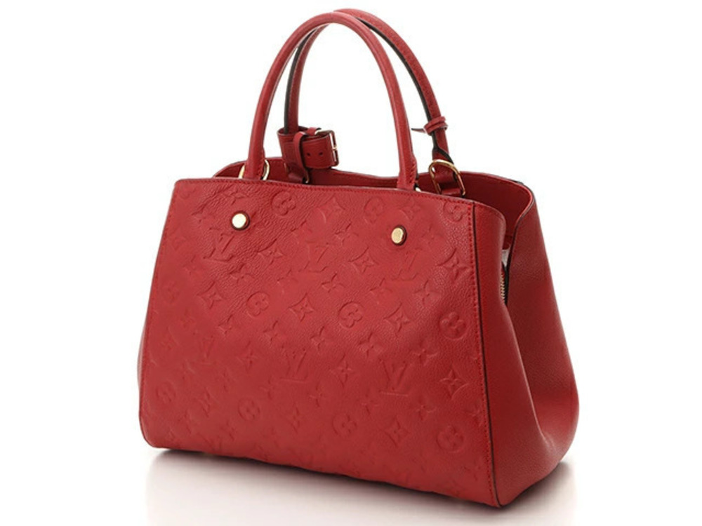Louis Vuitton Handbag Cerise Empreinte Red Montaigne Monogram Red